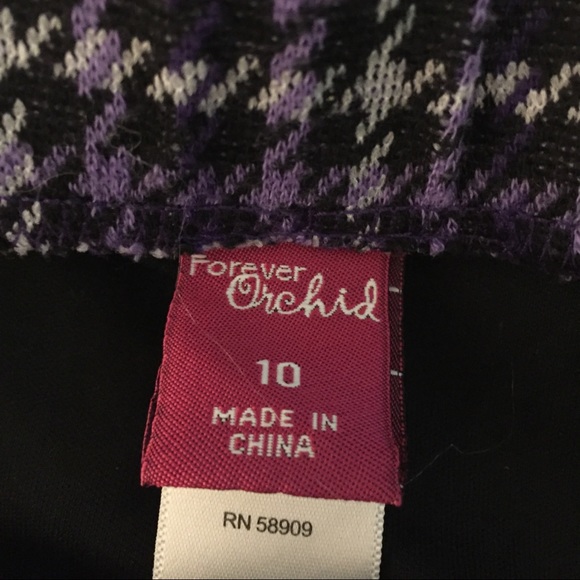 Purple checkers skirt with gold zippers - Picture 3 of 3